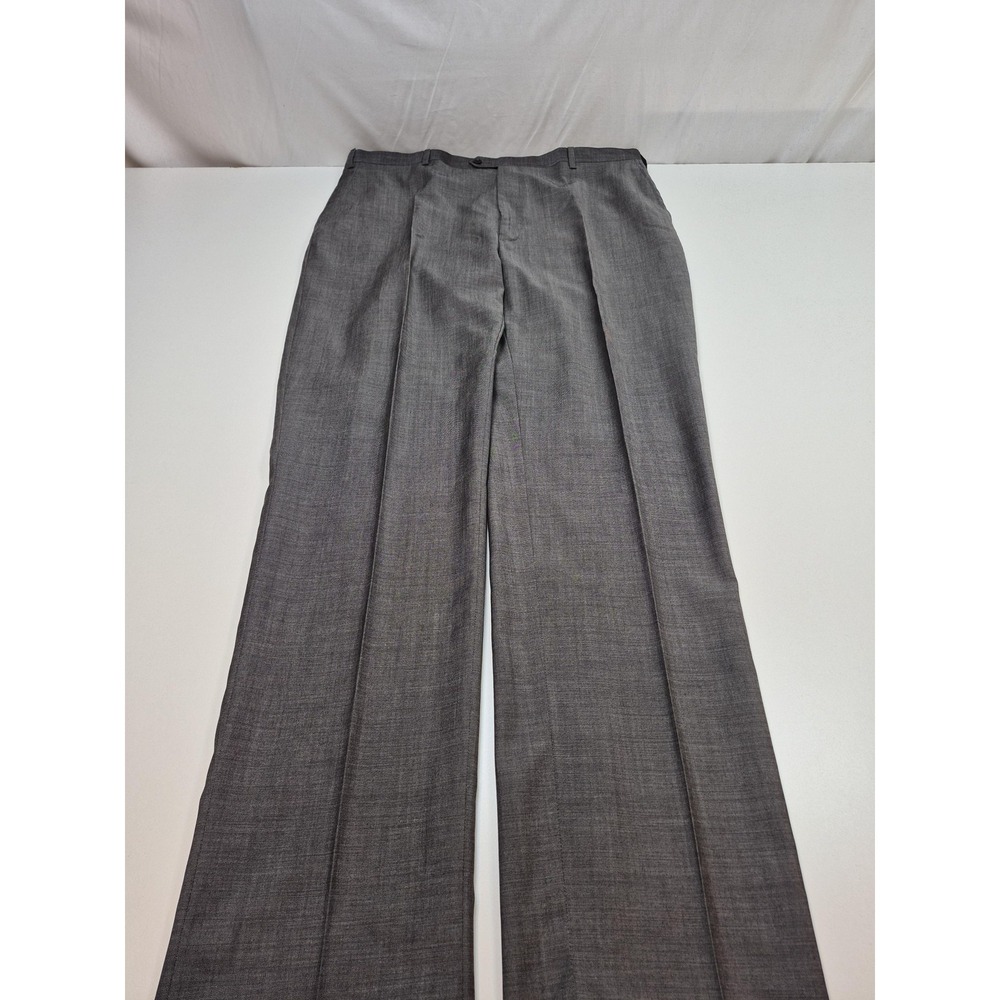 Zanieri Dress Pants Men's 36x36 Gray Wool Flat Front Classic Fit Italy Formal